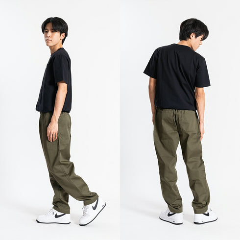 【日本製】 tシャツ メンズ 半袖 オーガニックコットン 綿100% クルーネック ワンポケット 刺繍 無地 ブラック(FL24SS-004-bk)