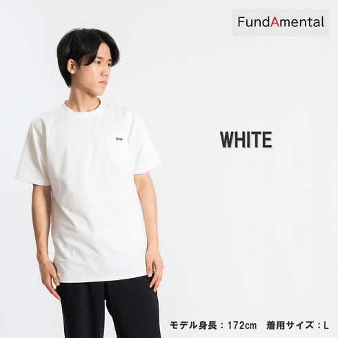 【日本製】 tシャツ メンズ 半袖 オーガニックコットン 綿100% クルーネック ワンポケット 刺繍 無地 ブラック(FL24SS-004-bk)