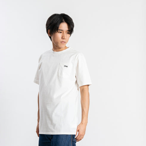 【日本製】 tシャツ メンズ 半袖 オーガニックコットン 綿100% クルーネック ワンポケット 刺繍 無地 ブラック(FL24SS-004-bk)