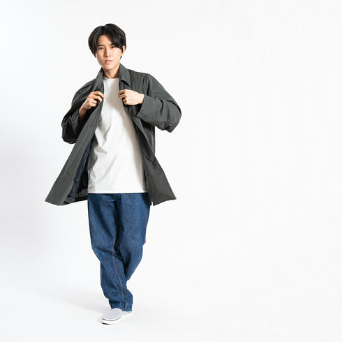 【日本製】 tシャツ メンズ 半袖 オーガニックコットン 綿100% クルーネック ワンポケット 刺繍 無地 ブラック(FL24SS-004-bk)