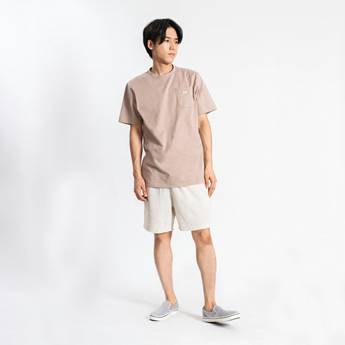 【日本製】 ハーフパンツ メンズ ひざ上 ショート ワッフル生地 綿100% 柔らかい 涼しい 無地 ネイビー(FL24SS-005-na)