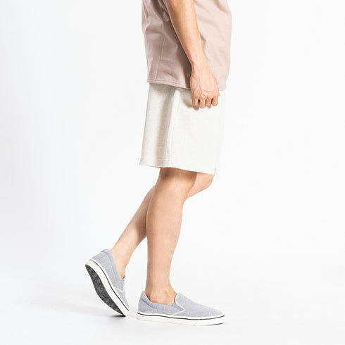 【日本製】 ハーフパンツ メンズ ひざ上 ショート ワッフル生地 綿100% 柔らかい 涼しい 無地 ネイビー(FL24SS-005-na)