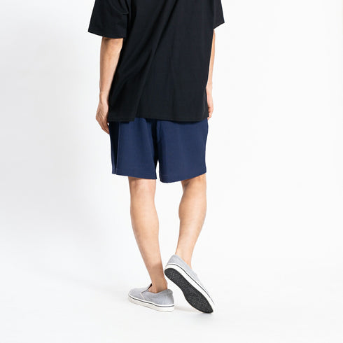 【日本製】 ハーフパンツ メンズ ひざ上 ショート ワッフル生地 綿100% 柔らかい 涼しい 無地 ブラック(FL24SS-005-bk)