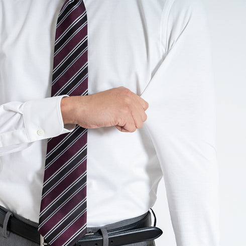 【日本製】 ワイシャツ メンズ ビジネス 長袖 スリムフィット 吸水速乾 ストレッチ ノーアイロン 無地 ワイドカラー イージーフォーマルシャツ ホワイト(SNKN24-074FM-wh)