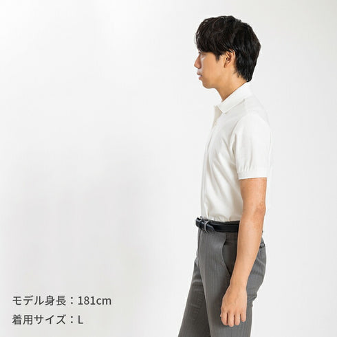 【日本製】 ポロシャツ メンズ ビジネス 半袖 鹿の子 吸水速乾 カノコ 無地 リブ襟 ブラック(2021-PRY3-bk)
