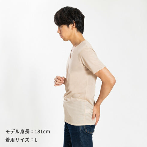 【日本製】 涼しいインナー メンズ 半袖 Vネック 速乾 肌着 無地 アゼック ホワイト(22SS0001-wh)