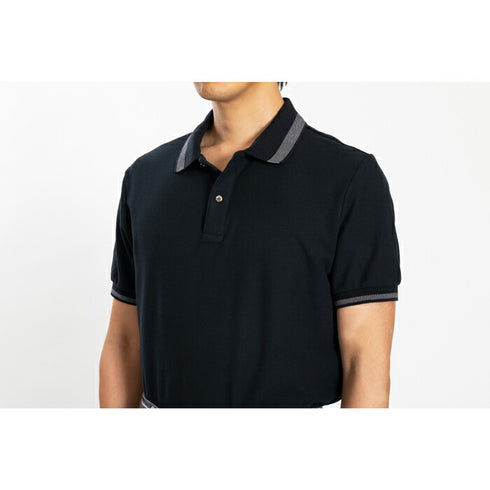 【日本製】 ポロシャツ メンズ 半袖 鹿の子 カノコ 綿100% リブ襟 バーズアイ 無地 ホワイト(SPKB24-084-wh)