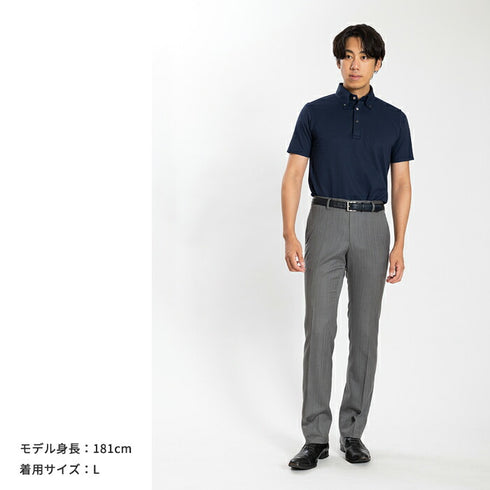 【日本製】 ポロシャツ メンズ 半袖 吸水速乾 軽い 無地 ボタンダウン ハニカムメッシュ ピンク(SPKB24-069-pi)