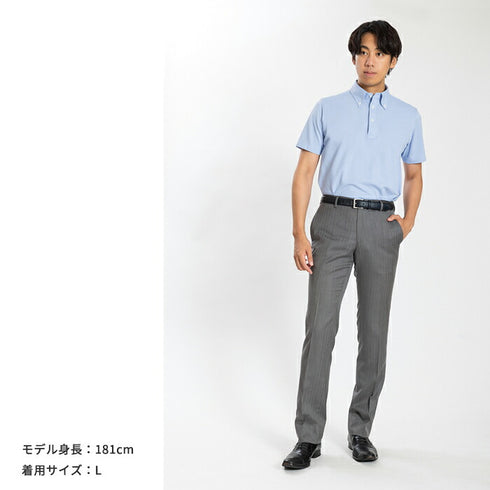 【日本製】 ポロシャツ メンズ 半袖 吸水速乾 軽い 無地 ボタンダウン ハニカムメッシュ ピンク(SPKB24-069-pi)