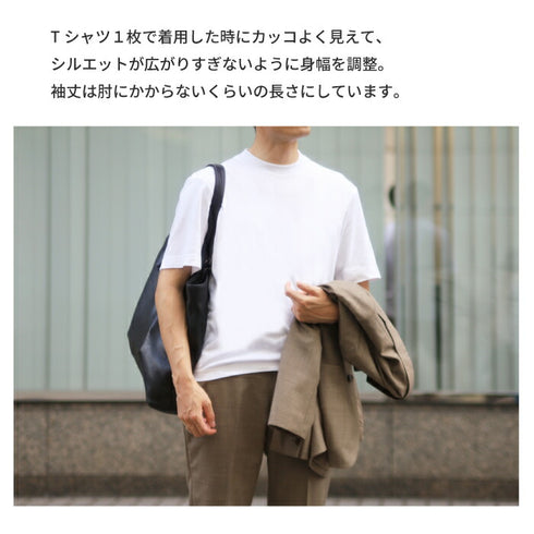 【日本製】tシャツ ジャケット ビジネス メンズ 半袖 ジャケット専用 抗菌効果 ピエクレックス ブラック(STKB24-085-bk)