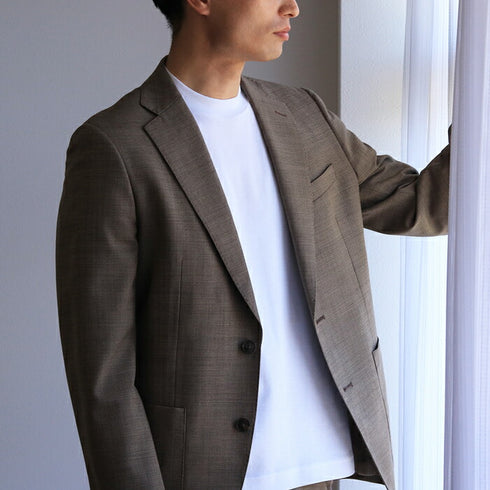 【日本製】tシャツ ジャケット ビジネス メンズ 半袖 ジャケット専用 抗菌効果 ピエクレックス ホワイト(STKB24-085-wh)