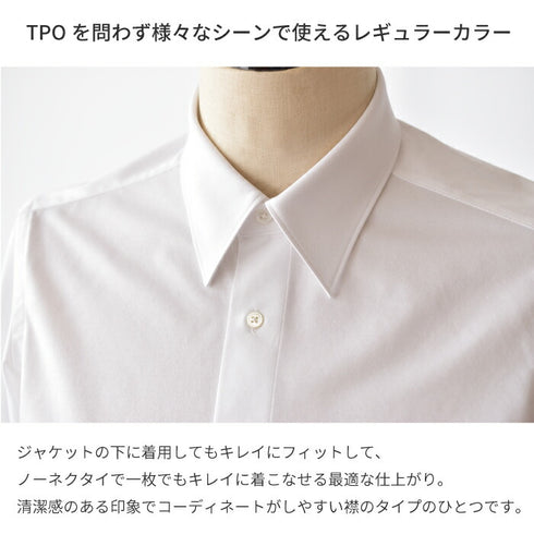 【日本製】 ワイシャツ メンズ ビジネス 長袖 スリムフィット 吸水速乾 ストレッチ ノーアイロン 無地 レギュラーカラー イージーフォーマルシャツ サックス(SNKN24-073FM-sa)