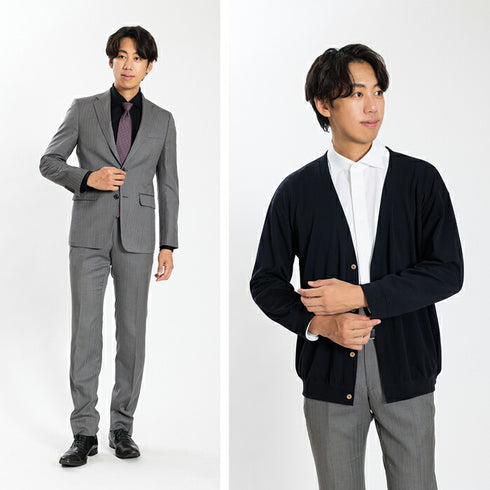 【日本製】 ワイシャツ メンズ ビジネス 長袖 鹿の子 吸水速乾 ストレッチ ノーアイロン 無地 ワイドカラー ネイビー(SNKN24-082-na)