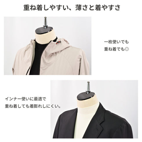 【日本製】 極暖 インナー メンズ 長袖 ハイネック あたたかい 保温 ストレッチ ブラック(21FW-0007-bk)