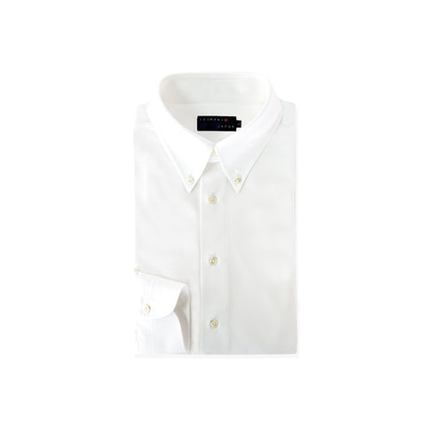【日本製】 ワイシャツ メンズ ビジネス 長袖 イージーケア ノーアイロン 無地 ボタンダウン イージーフォーマルシャツ ホワイト(LKS22-013-wh)