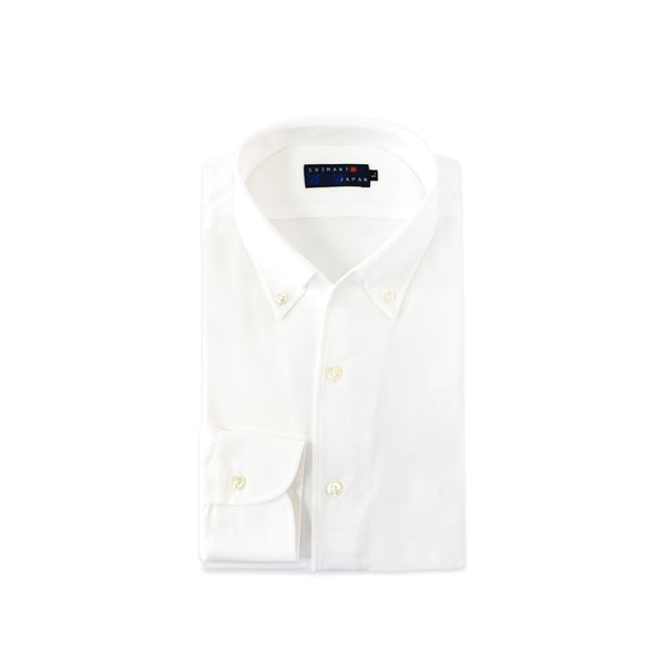 【日本製】 ワイシャツ メンズ ビジネス 長袖 ストレッチ イージーケア ノーアイロン 無地 イタリアンカラー オープンカラー イージーフォーマルシャツ ホワイト(LKS22-017-wh)