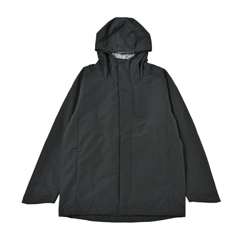 ジャケット ユニセックス 防風 撥水 断熱 3Dエアロジャケット 無地 フード付き ブラック(Makuake-S03-bk)