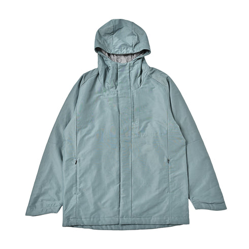 ジャケット ユニセックス 防風 撥水 断熱 3Dエアロジャケット 無地 フード付き グリーン(Makuake-S03-gre)