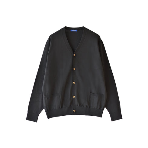 【日本製】 カーディガン メンズ ビジネス Vネック 無地 軽い 暖かい 重ね着 ブラック(MISO-002-bk)
