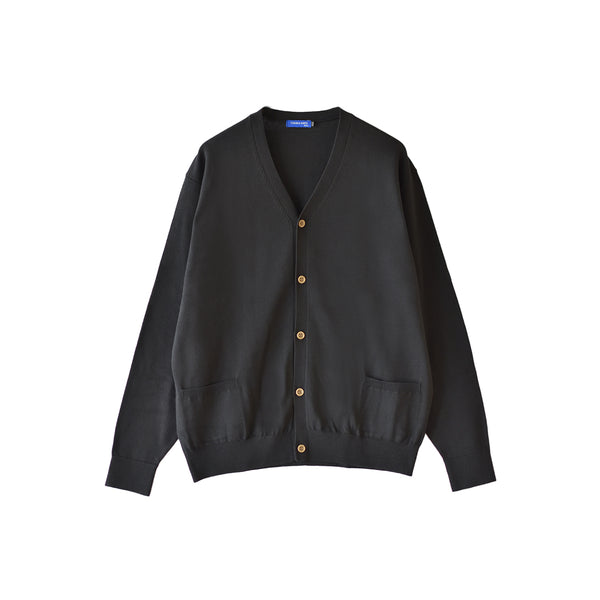 【日本製】 カーディガン メンズ ビジネス Vネック 無地 軽い 暖かい 重ね着 ブラック(MISO-002-bk)