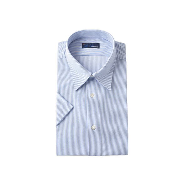 Short-sleeved shirt, short sleeve, made in Japan, men's shirt, striped, easy care, regular collar, SHKJ23-028