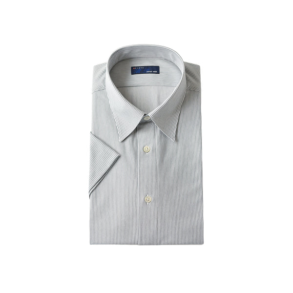 Short-sleeved shirt, short sleeve, made in Japan, men's shirt, striped, easy care, regular collar, SHKJ23-028