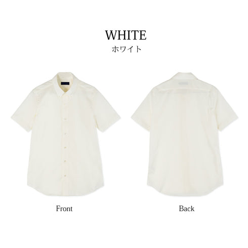 【日本製】ワイシャツ メンズ ビジネス 半袖 接触冷感 ボタンダウン イージーケア ノンアイロン イージーフォーマルシャツ ネイビー(SHKJ23-039-na)