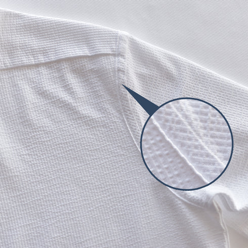 【日本製】 ビジネスシャツ メンズ 半袖 ビジネスカジュアル シアサッカー 吸水速乾 ボタンダウン ホワイト(SHKN26-120-wh)