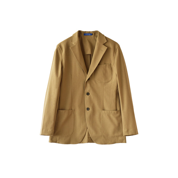 【日本製】 テーラードジャケット メンズ ビジネス カジュアル イージーケア ストレッチ ウールライクファブリック ベージュ(SJFB25-103-be)