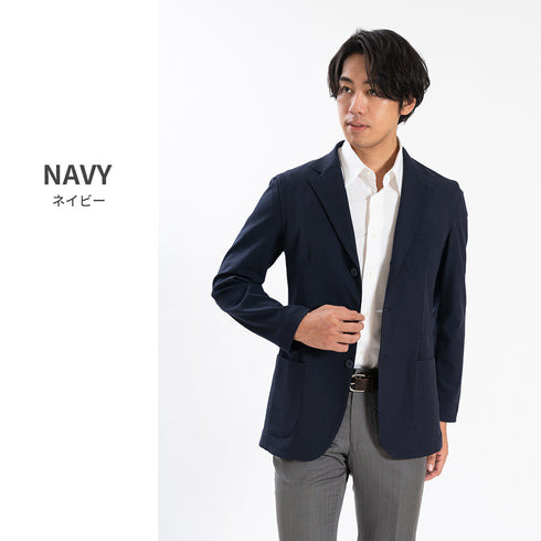 【日本製】 テーラードジャケット メンズ ビジネス カジュアル イージーケア ストレッチ ウールライクファブリック ベージュ(SJFB25-103-be)