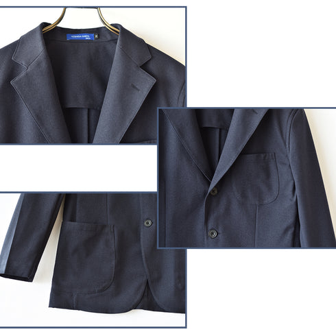 【日本製】 テーラードジャケット メンズ ビジネス カジュアル イージーケア ストレッチ ウールライクファブリック ベージュ(SJFB25-103-be)