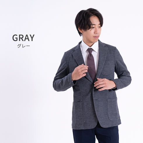 【日本製】 ジャケット メンズ ビジネス テーラードジャケット イージーケア 保温 ストレッチ ウールコットン ネイビー(SJFB25-108-na)