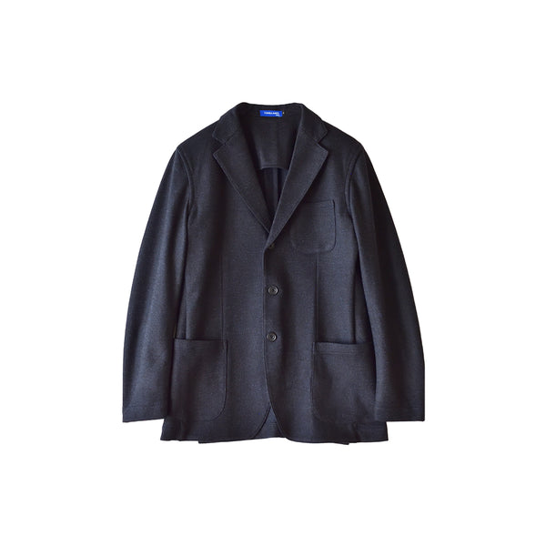 【日本製】 ジャケット メンズ ビジネス テーラードジャケット イージーケア 保温 ストレッチ ウールコットン ネイビー(SJFB25-108-na)