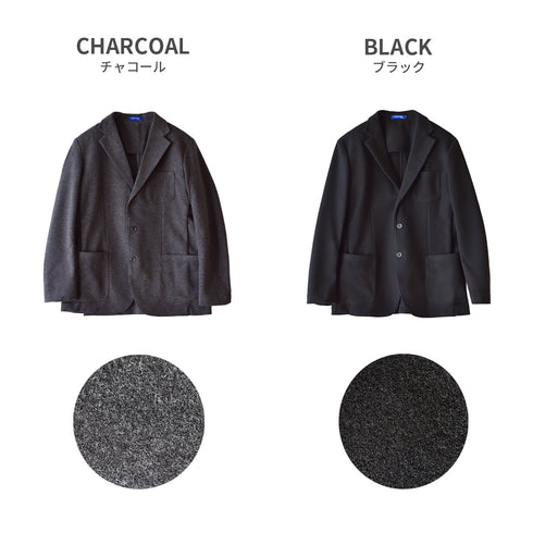 【日本製】 ジャケット メンズ ビジネス テーラードジャケット 吸湿発熱 保温 軽量 ストレッチ ライトメルトン ブラック(SJFB25-112-bk)