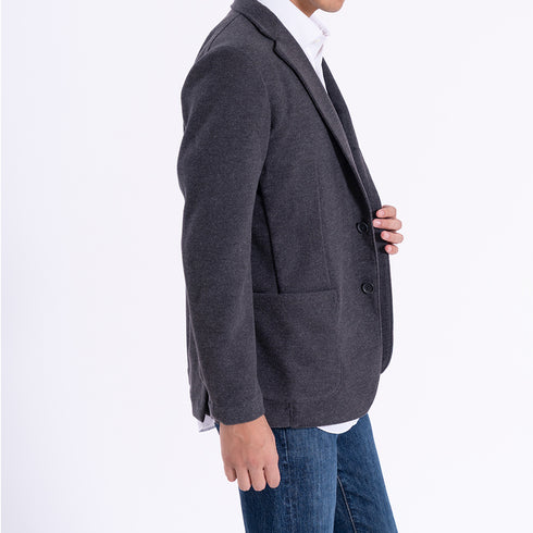 【日本製】 ジャケット メンズ ビジネス テーラードジャケット 吸湿発熱 保温 軽量 ストレッチ ライトメルトン ブラック(SJFB25-112-bk)