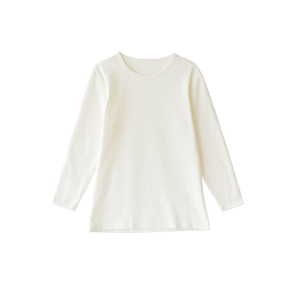 【日本製】 超極暖プレミアムα インナー メンズ 長袖 クルーネック 裏起毛 2層構造 暖かい 保温 接結素材 オフホワイト(SKWC-01-s-owh)