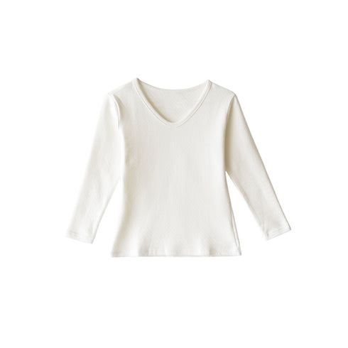 【日本製】 超極暖プレミアムα インナー レディース 長袖 Vネック 裏起毛 2層構造 暖かい 保温 接結素材 オフホワイトク(SKWC-04w-s-owh)