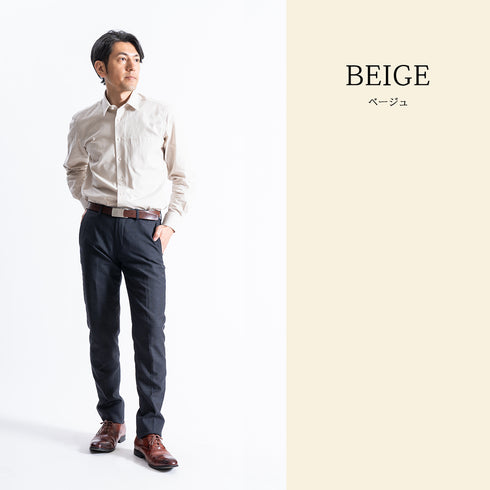 【日本製】 ワイシャツ メンズ ビジネス 長袖 ダンガリーシャツ 無地 レギュラーカラー ブラック(SNFG23-047-bk)