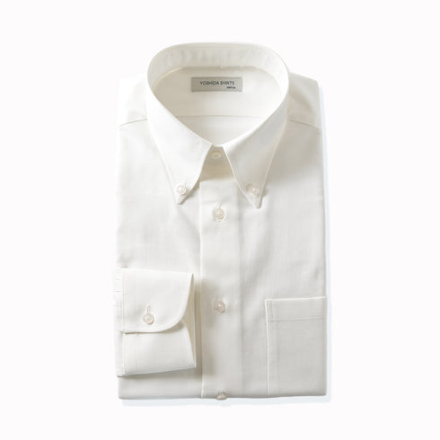 【日本製】 オックスフォードシャツ メンズ 長袖 ビジネス ワイシャツ ボタンダウン 無地 ホワイト(SNFG23-048-wh)