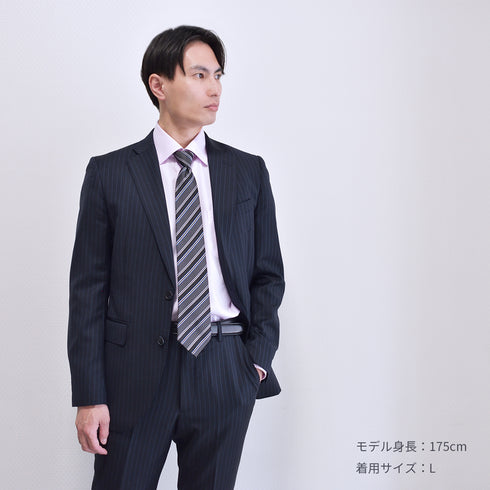 【日本製】 ワイシャツ メンズ 長袖 ビジネス 形態安定 綿100% セミワイドカラー ピンク(SNFG25-104-pi)