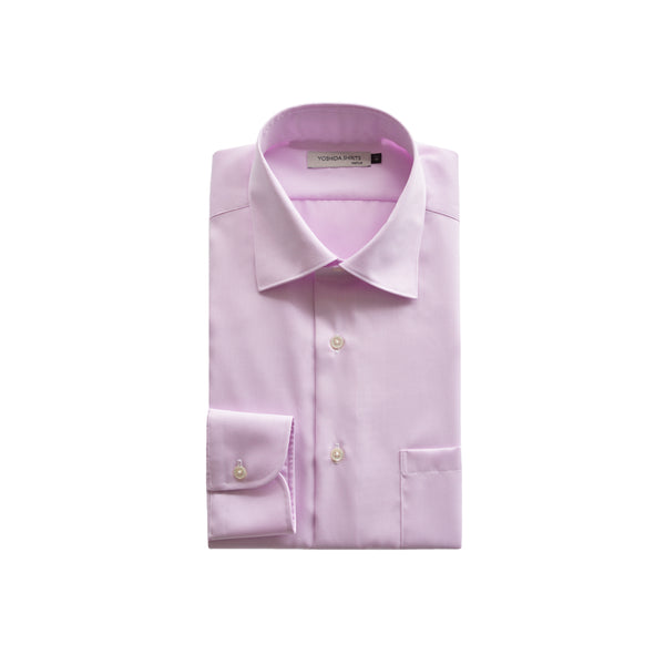 【日本製】 ワイシャツ メンズ 長袖 ビジネス 形態安定 綿100% セミワイドカラー ピンク(SNFG25-104-pi)