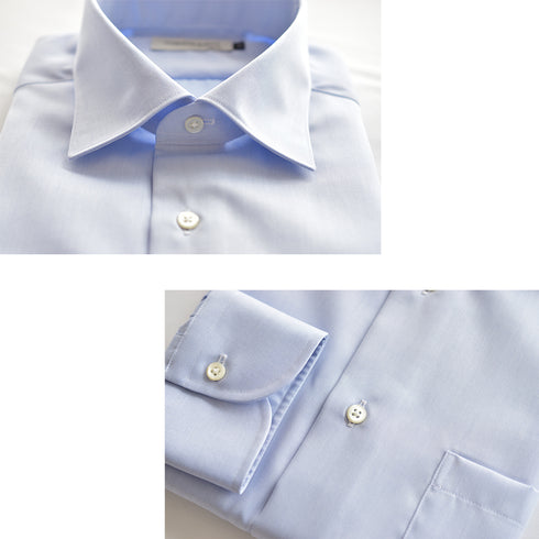 【日本製】 ワイシャツ メンズ 長袖 ビジネス 形態安定 綿100% セミワイドカラー ピンク(SNFG25-104-pi)