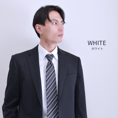 【日本製】 ワイシャツ メンズ 長袖 ビジネス 形態安定 綿100% レギュラーカラー ドビーコットン サックス(SNFG25-105-sa)