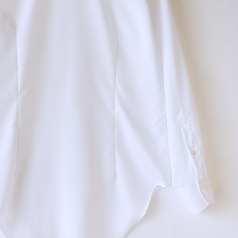 【日本製】 ワイシャツ メンズ 長袖 ビジネス 形態安定 綿100% レギュラーカラー ドビーコットン サックス(SNFG25-105-sa)