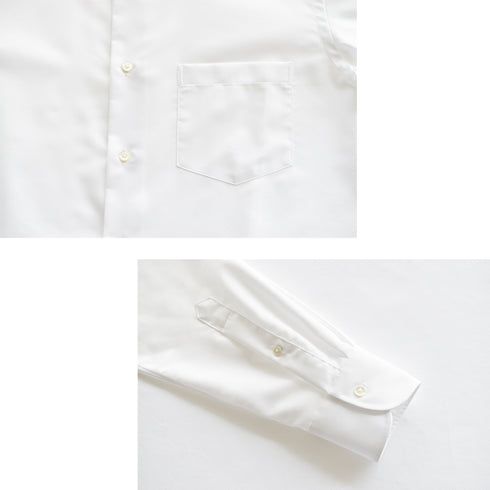 【日本製】 ワイシャツ メンズ 長袖 ビジネス オックスフォード セミワイドカラー サックス(SNFG25-106-sa)