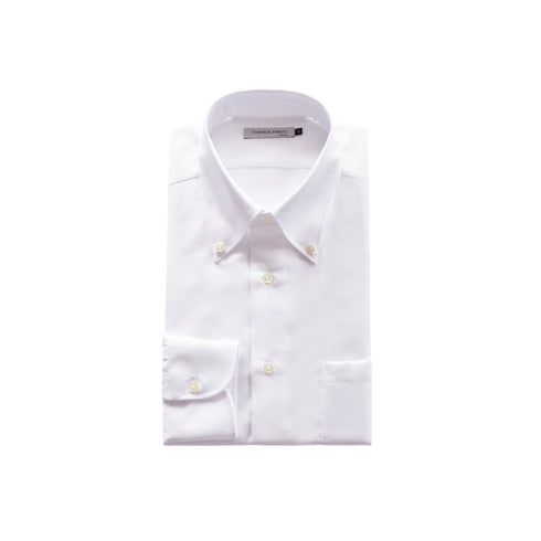 【日本製】 ワイシャツ メンズ 長袖 ビジネス オックスフォード セミワイドカラー ホワイト(SNFG25-106-wh)