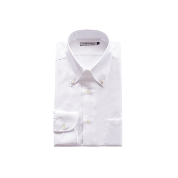 【日本製】 ワイシャツ メンズ 長袖 ビジネス オックスフォード セミワイドカラー ホワイト(SNFG25-106-wh)
