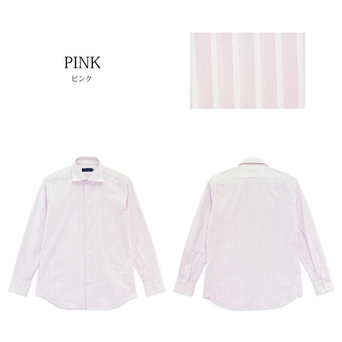 【日本製】ワイシャツ メンズ 長袖 ビジネス カジュアル イージーケア ノーアイロン ワイドカラー クールマックス サックス(SNKJ22-016-sa)