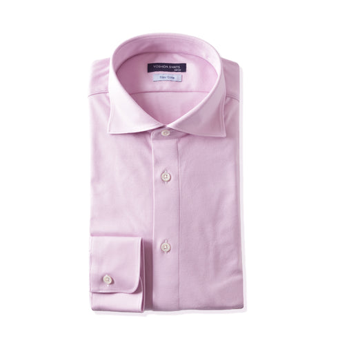 【日本製】 ワイシャツ メンズ ビジネス 長袖 スキンケア加工 イージーケア ノーアイロン 無地 ワイドカラー 潤うコットン 綿100% イージーフォーマルシャツ ピンク(SNKN23-046-pi)