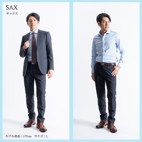 【日本製】 ワイシャツ メンズ ビジネス 長袖 イージーケア ノーアイロン 無地 ワイドカラー イージーフォーマルシャツ ピンク(SNKN23-050-pi)